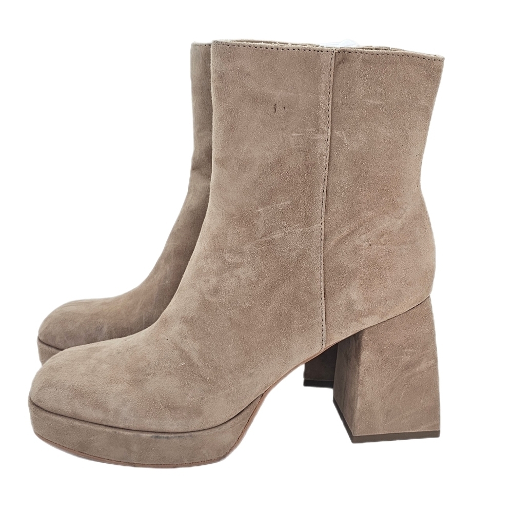Dolce Vita Ulyses Women’s Tan Mushroom Suede Platform Boot US 9.5 NWOB